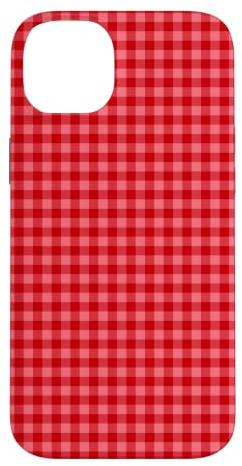 Custodia per iPhone 14 Plus Rosso Rosa Mini Gingham Carino Piccolo Check Cottagecore Preppy