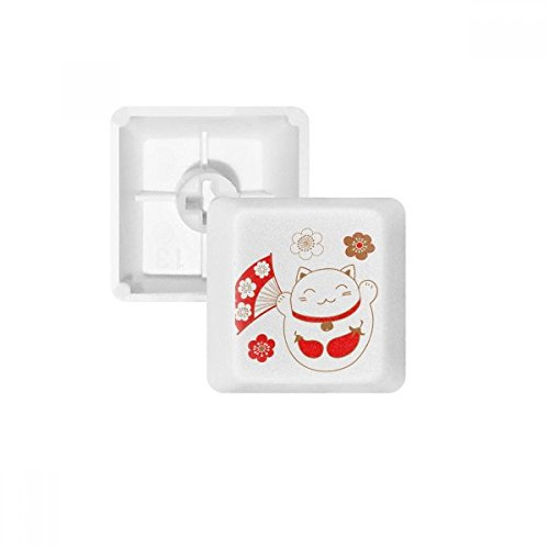 DIYthinker Japón Suerte Gato De La Fortuna De La Flor De Cobre Teclas Pbt para Teclado Mecánico Blanco OEM Sin Marca De Impresión