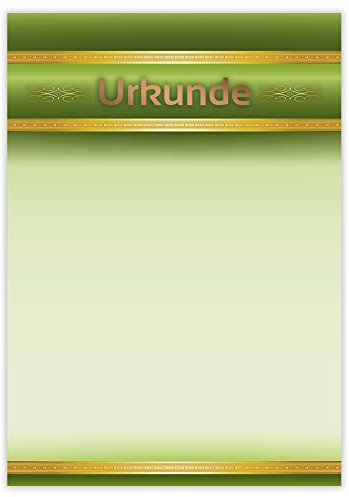 Designpapier Urkunde 10 Bronzeprägung DP882 – 12 Blatt Briefpapier – Vordruck, selbst beschriften, 3. Platz, Sporturkunde, Ehrenurkunde, Zertifikat – Nur für Inkjetdrucker – Druckerpapier A4 190g/m²