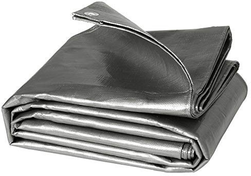 WOLTU Bâche de Protection en PE Imperméable et Résistante, Housse de Protection Étanche pour Bois, avec Œillets Muiti-Usage 280g/m², Gris, 2x3m
