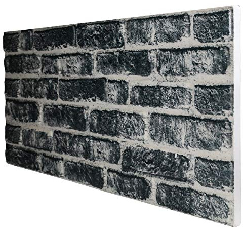 Carbon - Panel de imitación de ladrillo de EPS resinado, tamaño 120 x 50 cm, grosor 2 cm