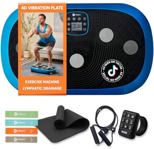 Rumblex Plus 4D Vibration Plate Exercise Machine - Triple Motor Oscillation, Linear, Pulsation + 3D/4D Motion Vibration Platform | Whole Body Viberation Machine