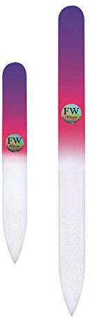 Glas-Nagelfeilen, bunt, original tschechische Qualität, Rosa, Violett, 2 Stück