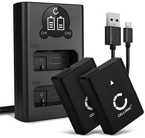 CELLONIC 2X Akku kompatibel mit Nikon Coolpix P7000, P7100, P7700, EN-EL14 | + Dual Ladegerät (1050mAh-7.4V-Lithium-Ionen) für Nikon Coolpix P7800, D3100, D3200, D3300, D3400, D3500, D5100, D5200, D5300