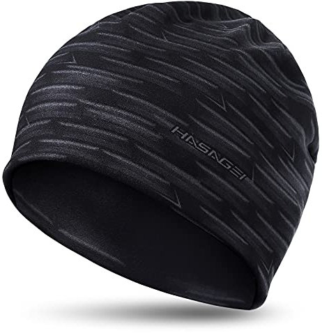 HASAGEI Laufmütze Herren Damen Fahrradmütze unter Helm Mütze Kalten Jahreszeit Warm Sportmütze Antistatisch Bedruckter Beanie für Freizeitaktivitäten Joggen Reisen Ski Radfahren (Streifen)