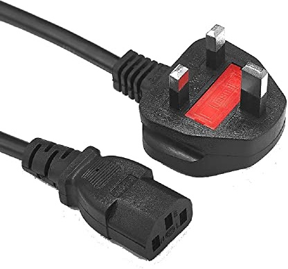 Mr. Gadget's Solutions® 32ft (10m) UK Computer Power Cable, 18AWG, BS 1363 to C13, 13A 250V Replacement AC Power Cord, Kettle Lead/UK Power Cord, PC Power Supply Cable, TV/Monitor Power Cable