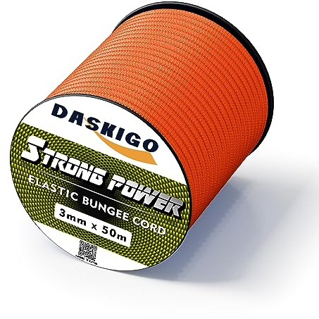 Corde élastique anti-chocs, 3 mm x 50 m, orange
