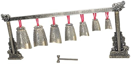 Antikes Glockenspiel 1 Satz Gold mit Hammer, Kupferbeschichtet | Schreibtisch Deko, Klare Tongebung, Einfach zu Nutzen, Klassische Form, ein Stück