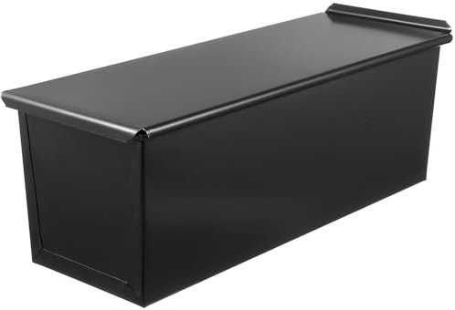 MAGICLULU Teglia Per Pane in Cassetta Con Coperchio Antiaderente, Stampo Rettangolare Per Toast, Contenitore Per Pane Con 5 Fori, Ideale Per Cottura in Forno, Nero, 33 X 12,3 X 11 Cm