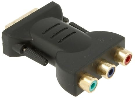 Adaptador DVI-I (18+5) Macho a 3 RCA Hembra, Negro