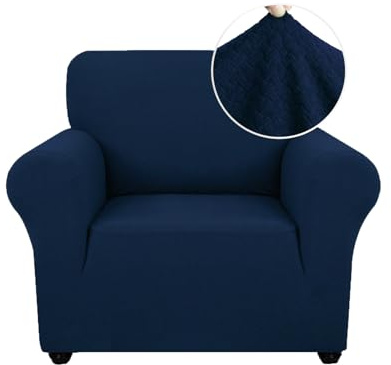 YSTYLE Stretchigt Sofföverdrag med armstöd 1-Sit, Elastiskt Pet Soff Cover Töjbart överdrag, Avtagbar Halkskydd Fåtöljöverdrag Möbel Maskintvättbar, Sofföverkast För Soffa Fåtölj, Blå