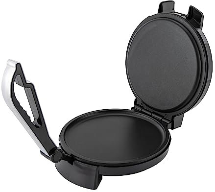 TaNeHaKi Elektrischer Crepes Maker,Tortilla Presse Maker Mit Antihaftbeschichtung,1200w Edelstahl CrêPes Maker FüR Chapati, Tortilla, Fladenbrot