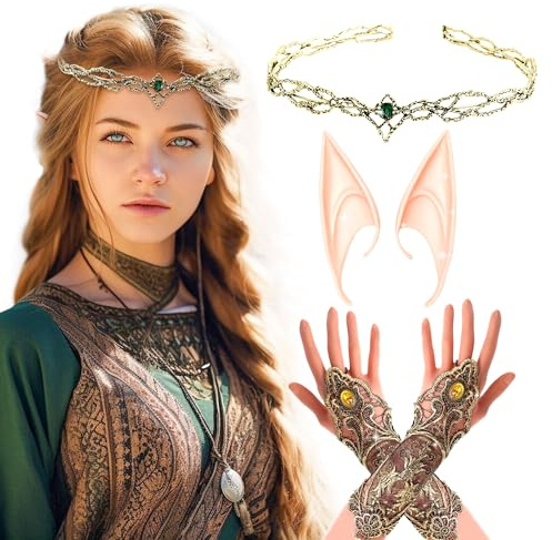 JeVenis Hobbit Elf Männer Set Party Dekoration Erwachsene Kostüm Zubehör