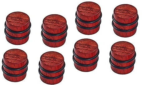 BESTonZON 8 Stück Knöpfe Gitarrenpedale Verstärker Effektpedal Bambus Rot
