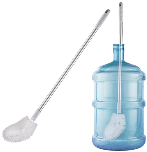 Flaschenbürste, 70cm Edelstahl Langer Stiel Eimer Reinigungsbürsten | Biegsamer Kopf Wasserflaschen Bürste für Eimer, Glaswaren, Tassen (Gray)