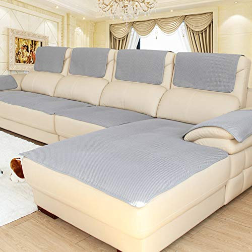 Rutschfester Sofaschoner für Ledersofa, 30,5 x 61 cm, Grau, 2 Stück
