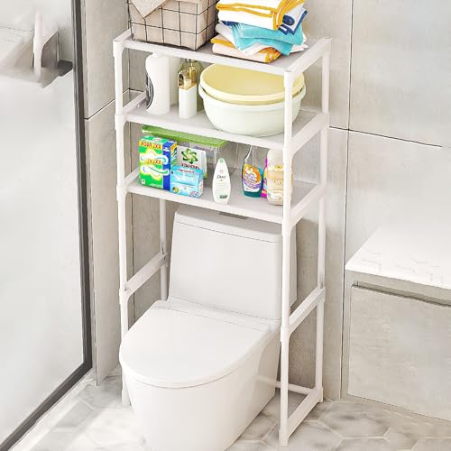 Estantería Lavadora, Mueble Estantería Sobre Lavadora, Estantería Para Secadora Encima Lavadora, Fácil De Montar, Para Lavadora Para Baño, Cocina, Balcón, Lavandería(White,H134cm/52.7in)