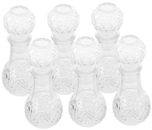 Cabilock 6 PC Botellas De Vidrio Transparente Botellas De Licor De Vidrio Transparente a De Licor De Para Vinos Decanter Airator Carafe Con Tapón Para La Barra De Casa Uso