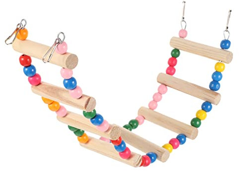 FONDOTIN Bunte -vogelleiter Für Papageien Kletterspielzeug Für Kleine Vögel Für Training Und Aktivierung Einfache Installation Im Käfig Fördert Balance Und
