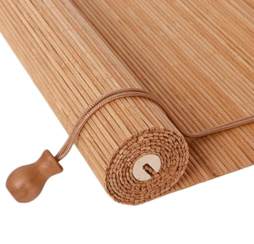 NIANXINN Store à Rouleau en Bambou Naturel,Store Enrouleur Interieur Exterieur,Store Occultant Fenetre,Rideau Protection Solaire Intimité,Personnalisab,Largeur x Hauteur (45cm x 180cm,Brown)
