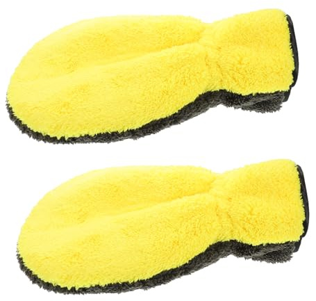 Guantes para Lavar el Coche 2 Piezas de Coral Fleece, Limpieza