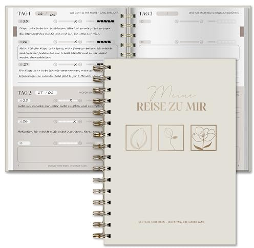 BIROYAL Dankbarkeitstagebuch Erwachsene 6 Mins, One Line a Day, Achtsamkeitstagebuch, 5 Minuten Tagebuch für Erwachsene, 3 Jahres Tagebuch, Gratitude Journal mit 366 Fragen, 5 Minute Journal