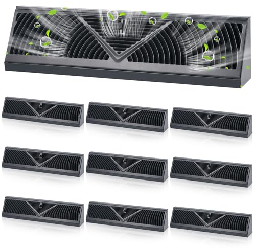 Yaocom 10 Pack Baseboard Register Vent 24 Inch Duct Opening Size Vent Covers for Home Floor Diffuser Wall Corner White Baseboard Air Covers, Smooth air Adjust Lever, Heavy Duty Steel, Easy Install