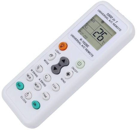 Telecomando universale for condizionatore d'aria 1000 in 1 K-1028E – Impostazione con un solo tasto, basso consumo energetico, compatibile con G, Haier, Fujitsu, Panasonic