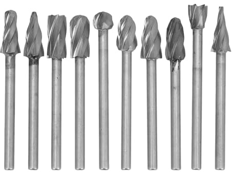 LIFKOME 10 Stück Teiliges Hartmetall drehmeißel set für Metallbearbeitung Schleifgerät Zubehör Geeignet für Gehärteten Stahl Edelstahl Holz für DIY Gravieren Polieren Bohren