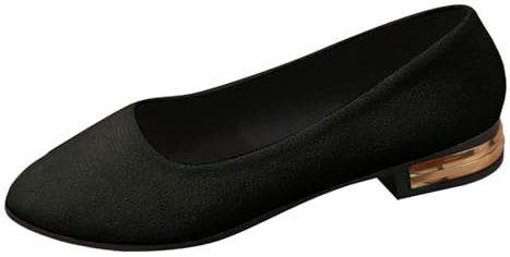 Zapatos casuales para mujer para el trabajo, citas y ocio. Cómodo diseño sin cordones con puntera cerrada y tacón de bloque para usar durante todo el año., Negro , 38 EU
