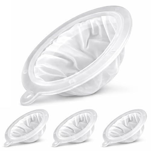 Feines Küchensieb 200 Mesh, 4er-Set aus Kunststoff, 13,5 cm | BPA-freie kleine Siebe zum Filtern von Saft, Kaffee, Wein, Milch und Öl – feinmaschiges Küchenzubehör für Haushalt und Küche