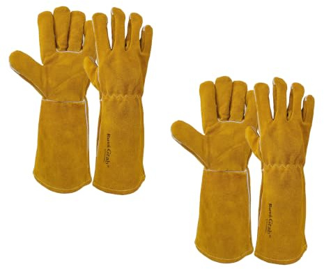 Ruvigrab - Guantes de Soldador Profesionales | Guantes Ignífugos | Ropa de Soldador | Protección para Soldadura | Guantes para Altas Temperaturas