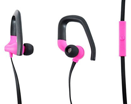 AIINO - GO SPORT Écouteurs Ergonomiques avec Microphone | Stabilité Optimale | Compatible avec iPhone, Samsung & Smartphones Huawei | Développé pour Sportifs | Accessoires Smartphone - Rose