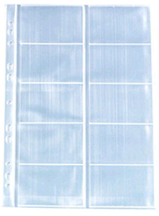 Herlitz 5894209 Visitenkartenhülle A4 mit 10 Fächern, glasklar, 50 Stück