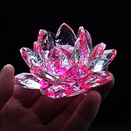 TYGJB Fin kvarts kristall lotus blomma naturliga stenar och mineraler Feng Shui sfär kristaller blommor för bröllop souvenirer (rosa)