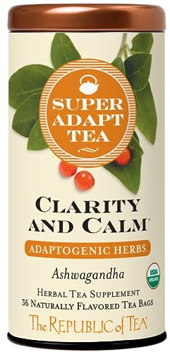 The Republic of Tea - Clarity and Calm SuperAdapt Herbal Tea, 36 Tea Bags, Organic, Caffeine Free, Ashwagandha