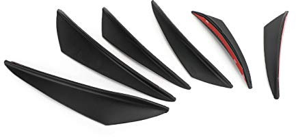 Topteng - Lot de 6 ailerons universels pour voiture - En fibre de carbone