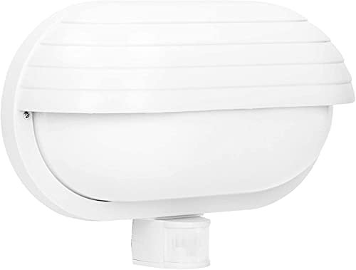 Virone MUSAM E27 Außenlampe mit Bewegungsmelder Bis zu 60W IP44 Wasserdicht (Glühbirne separat gekauft) (Weiß)