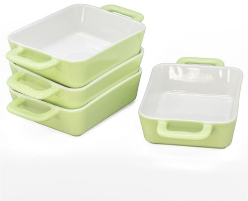 KVOTA Auflaufform klein für 1 Person – 4er Set | Rechteckige Ofen- & Backform aus Keramik | 400 ml Portionsform für Auflauf, Gratins & Desserts | kratzfeste Mini-Formen