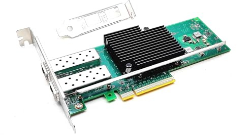Lemspum Tarjeta de red PCI-E de 10 GB Intel X710DA2BLK Dual SFP+ puerto Ethernet LAN Servidor X710-DA2 PCIE x8, x16 Servidor de red con soporte de perfil bajo