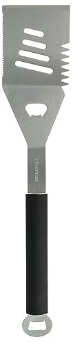 Amig - Spatola Barbecue Fireplus 4 in 1-44,5 cm - Acciaio Inox - Manico in Silicone - Taglia, Gira e Capovolge - Apribottiglie Integrato