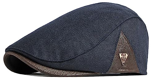 Bigoco Schiebermütze Herren Schirmmützen Baumwolle Baskenmütze Barett Cap | Klassischer Gatsby im 1920 Stil ,Cabbie Barett Cap, Verstellbare Passform,Vintage Herrenmütze,Atmungsaktive Baumwolle