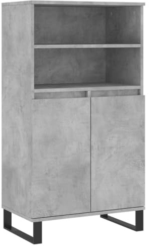 vidaXL Highboard Betongrau 60x36x110 cm Holzwerkstoff