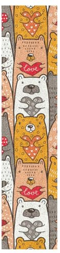 KAAVIYO Bunte Bärentapete Skateboard Griptape Rutschfest Selbstklebend Longboard Griptapes Aufkleber Griffband 9x33in,44x10in(1pcs)