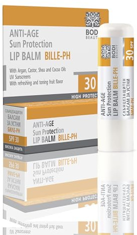 BODI BEAUTY Lippenbalsam LSF 30 4 g – Sonnenschutz mit Arganöl & Sheabutter | Hoher UV-Schutz mit LSF 30 und reichhaltiger Pflege – geschmeidige Lippen für Alltag, Strand, Berge und Sport