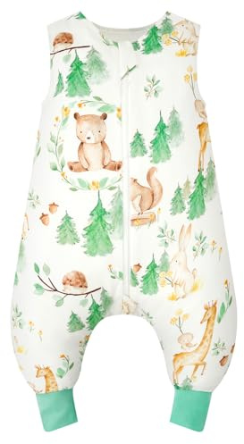 WYTbaby sovsäck 1,0 1,5 Tog med ben, 100 % bomull ärmlös baby sovsäck småbarn bärbar filt för pojkar och flickor