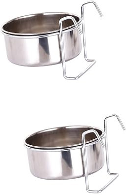 BESPORTBLE 2 Sätze Hängeschale aus Edelstahl hängende Schüssel für Haustierkäfige Katzennapf im hängenden Käfig pet Water Bowl Futterschale mit Halterung Hundenapf Haustiere Rostfreier Stahl