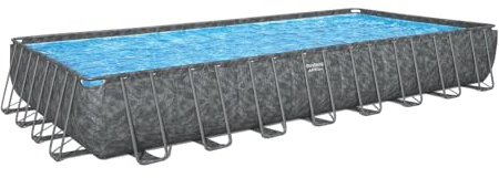 Bestway Kit Piscine Hors Sol rectangulaire APX 365-956 cm x 488 cm x 132 cm - Gris foncé