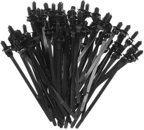 sourcing map 60pcs Push Mount Cable Zip Tie 5.9 x 0.22 Nylon Self Locking Cable Strap Thread Style Heavy Duty Snap in Cable Zip Ties for Household Electronic Auto Industry
