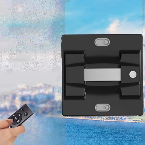 Window Cleaning Robot, Automatic Window Cleaner With Water Spray For Windows/Tiles/Class Door, Inside/Outside, 5600Pa Suction Power, Path Planning,Black